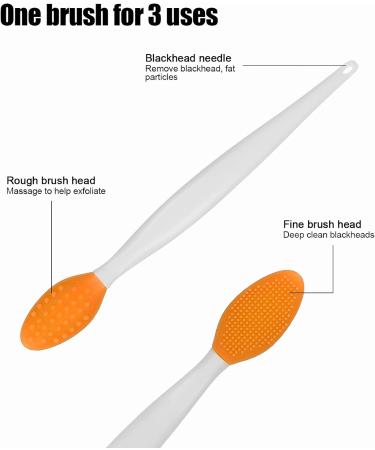 Silicone Nose & Lip Exfoliating Brush for Deep Cleaning and Blackhead Removal - Orange - Buy Online on SooperMarket.com