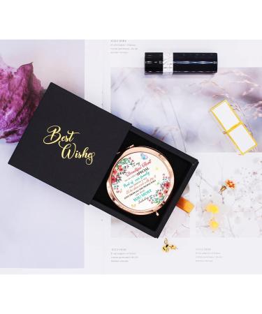 Personalized Rose Gold Compact Mirror - Unique Gift for Aunt | Aunt Quote | Meaningful Birthday Present from Niece - Buy Online on SooperMarket.com