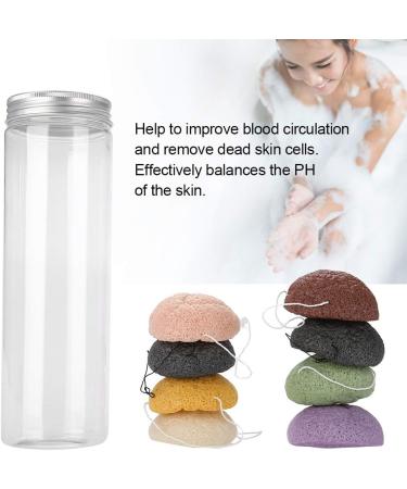 Konjac Wash Face Flutter Set - 8pcs Round Type Body Sponges for Deep Pore Cleansing and Exfoliation - Buy Online on SooperMarket.com
