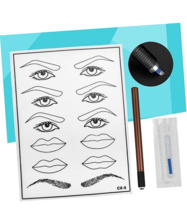 Mikinona Practice Skin Kit White Practice Eyebrow Semi-permanent Mouth Skin Eye Single Kit Microblading End and Pen - Buy Online on SooperMarket.com