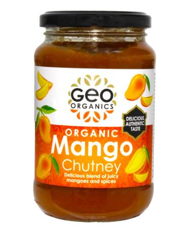 Geo Organics Mango Chutney | Organic Chutney | Family Favourite | Delicious Authentic Taste | 370G Pack of 6 370g (Pack of 6)