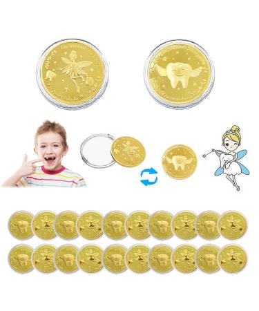 Gift tooth fairy boy 20 pieces of commemorative coins tooth fairy coin gold tooth fairy Goldtaler gold coins children gift tooth fairy coins tooth fairy coins tooth fairy gifts (c)