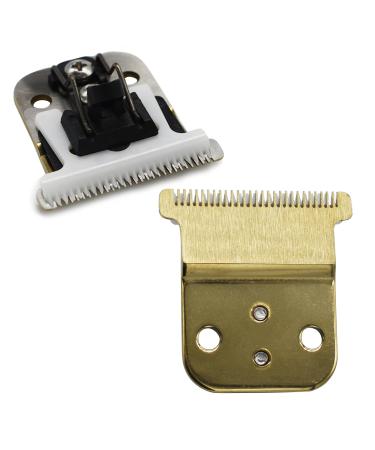 Professional Hair Trimmer T-Shaped Replacement Blades Set #32105 Compatible with Andis Slimline Pro Li Hair Trimmer D7#32655 D8#32400 (Gold)