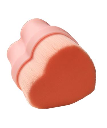 Geteawily Liquid Foundation Applicator Brush Concealer Blending Applicator for Women - Heart-Shaped Liquid Powder Foundation Brush for Dating Traveling Business Trip Pink