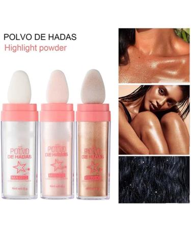 Glitter Highlighter Powder Stick - Smooth Waterproof Shimmer for Face, Body & Eyes - Gold Brown 9g - Buy Online on SooperMarket.com