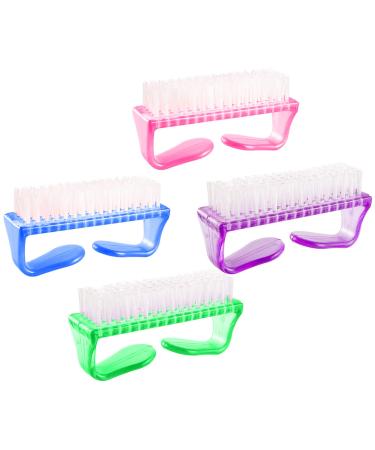 Sularpek 4 Pack Handle Grip Nail Brush Fingernail Cleaning Brushes for Toes and Nails Cleaner Pedicure Brushes for Men and Women