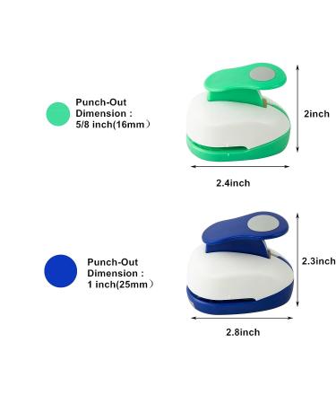 2PCS Circle Punch 1inch+ 5/8inch Hole Punch Shapes Paper Punch Circle Cutter for Paper crafts Scrapbook Punches Bottle Caps for Crafts Earring Card Craft Punch for Nail Strips Whole Puncher(16mm+25mm) 2PCS circle 16mm+25... - Buy Online on SooperMarket.com