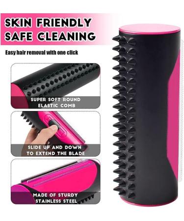 3-in-1 Undercoat Hair Brush Reusable Pet Hair Remover Deshedding Trimmer Tool Pet hair Grooming Comb Fur care dog brush Depilatory Roller for Dogs Cats and all pet hair types. yellow - Buy Online on SooperMarket.com