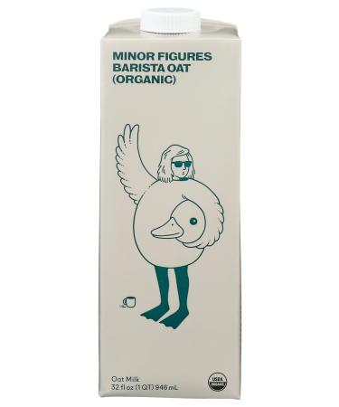 Minor Figures - Oat Milk, Organic Barista, 32 Fl oz x 6 Cartons, Dairy Free & Vegan, No Added Sugar, Long Shelf Life