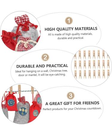 Anneome 1 Set Christmas Storage Bag Calendar Christmas Hanging Bags Pendant Bags Christmas Bag Drawstring - Buy Online on SooperMarket.com