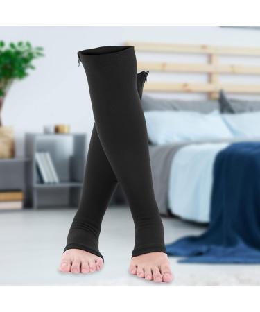 Calf Compression Stockings for Men & Women | Knee Support Socks for Varicose Vein Relief | Breathable Elastic Footstulps for Lymphedema (S/M) - Black - Buy Online on SooperMarket.com