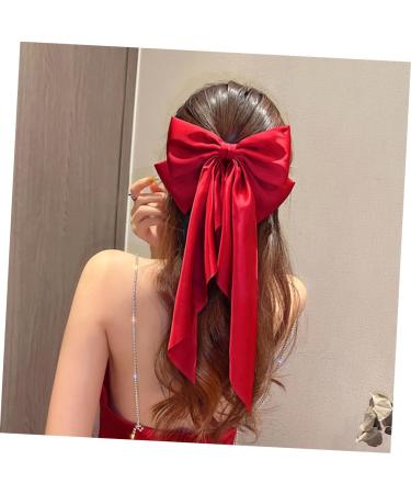Gogogmee Satin Ribbon Hairpin Barrettes for Thick Hair Large Hair Bows for Big Hair Bows for Teen Hair Clips Barrettes Ponytail Clip Barrettes for Teen Hair Ribbon - Buy Online on SooperMarket.com