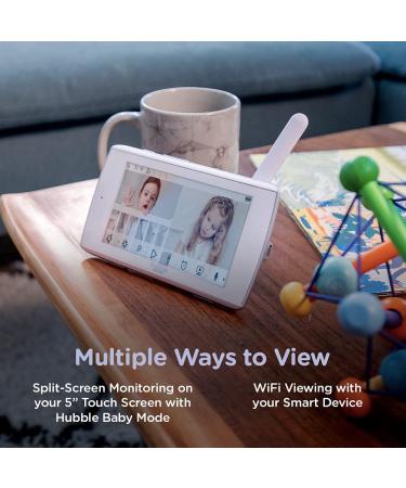 Hubble Connect Touch Twin 5 Video Baby Monitor with Camera and WiFi | Pan-Tilt-Zoom, 2-Way Talk, Smart HD Monitor & App - Buy Online on SooperMarket.com