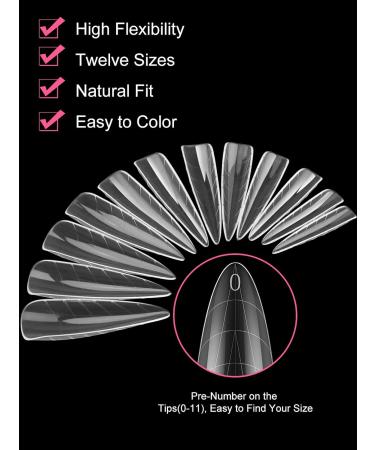 EBANKU 120 PCS Clear Dual Nail Forms Coffin Nail Mold Tips for Acrylic Stiletto Extensions - Nail Art Salon Tools - Buy Online on SooperMarket.com