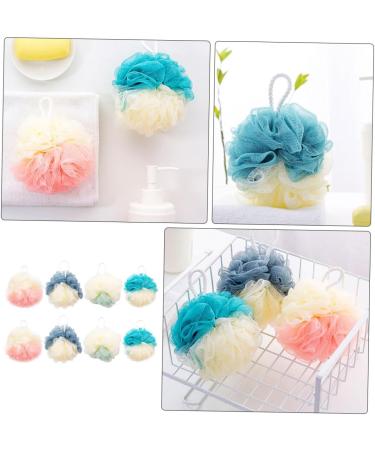 Buy Angoily 8pcs Color Matching Bath Ball Mesh Pouf & Men's Gloves - Soft Shower & Bath Scrubbers Perfect for Cleaning & Relaxation - Buy Online on SooperMarket.com