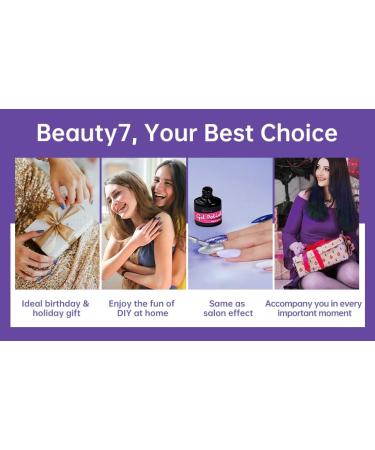 Beauty7 UV Nail Polish Set 6 Colours 7 ml Manicure Gift for Beginners Nail Art Salon DIY Gel Polish Shellac Nail Polish UV Gel Set for Nail Design Misty Ice - Buy Online on SooperMarket.com