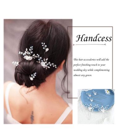 Handcess Wedding Hair Needles & Rhinestone Flower Clips - 5-Piece Bridal Accessories for Women and Girls - Buy Online on SooperMarket.com