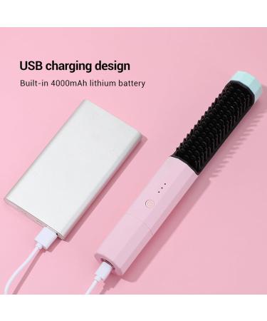 Portable Cordless Hair Straightener Brush - 3 Temp Settings 40 Min Battery Auto-Off & Anti-Scald for Women - Buy Online on SooperMarket.com