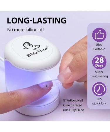 Buy Bartbox Squoval Short Nail Tips & Glue Gel Kit - 300 Soft Gel Nail Tips Set with Mini UV Lamp & Quick Gel Glue - Perfect for Nail Extensions - Buy Online on SooperMarket.com