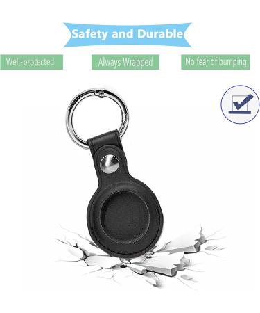 BRRAAVEES AirTag Keychain Holder - Anti-Lost PU Leather Case (3 Pack) - Pet Tracking Compatible - Buy Online on SooperMarket.com