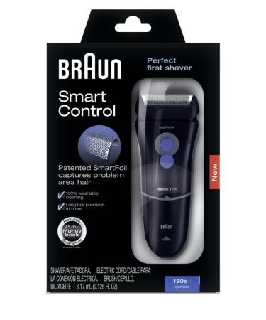 Buy Braun Series 1 130s Men's Electric Foil Shaver - Corded Razor Smart Control Black | International Shipping Available - Buy Online on SooperMarket.com