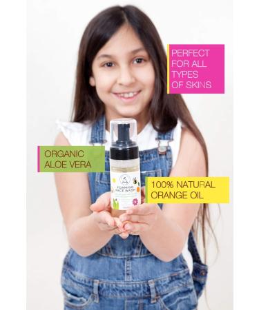 Organic Gentle Kids Foaming Face Wash - Natural, Vegan, Toxin-Free | Sulphate & Paraben Free | Orange Oil | For Kids & Preteens - Buy Online on SooperMarket.com