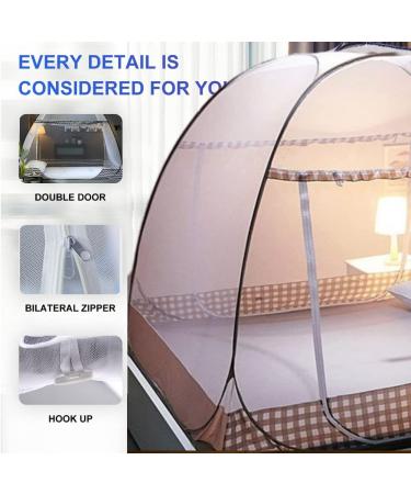 Pop Up Mosquito Net for Full to King Size Bed - Foldable, Portable, Large 72 x 78 x 59 inch - Ideal for Baby and Adults - Buy Online on SooperMarket.com