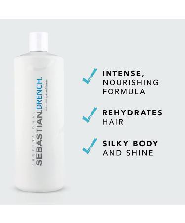 Sebastian Professional Drench Conditioner - Deep Moisturizing for Chemically Treated Hair - 33.8 fl oz - Buy Online on SooperMarket.com