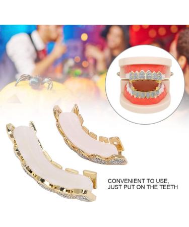 Brass Galvanized Messing Teeth Set - Hip-Hop Props & Halloween Accessories | Two-Color Decoration - Buy Online on SooperMarket.com
