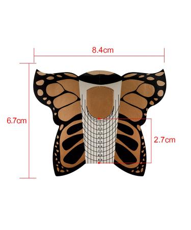 100pcs Pro Butterfly Square Nail Forms for C Curve Acrylic UV Gel Nails - Nail Extension Tool for Builder Nails - Nail Art Stickers Dispenser - HJ-NTF038 - Buy Online on SooperMarket.com