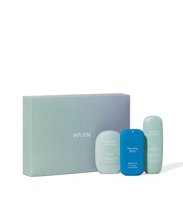 HAAN - Gift pack Tiny Aguamarina - Hand cleaner 30 ml hand cream 50 ml toothpaste 55 ml - Refillable containers