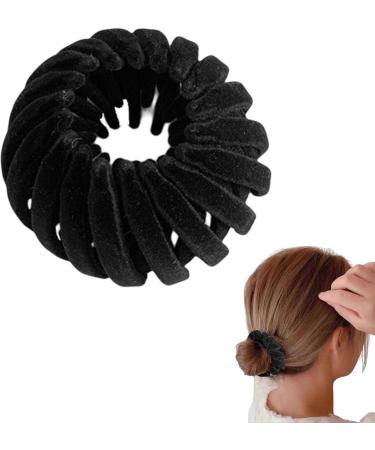 Hair Ring Bun - Sorcery Hair Clamp Avian roosts Styled Clips | Non-Skid Design Mobile roosts Plate Hairpin Expandable Ponytail Holder Hair Ornaments for Ladies Females 5.5 Inches Black - Buy Online on SooperMarket.com