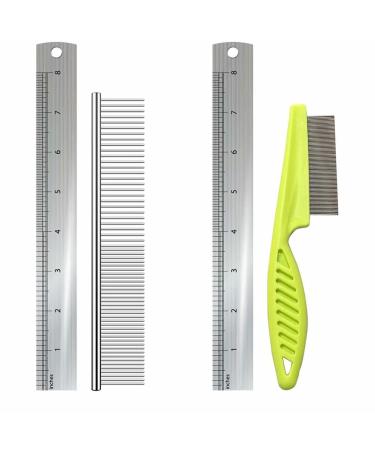 2-in-1 Professional Metal Dog and Cat Comb with Stainless Steel Teeth - Grooming Tool for Long & Short Haired Pets - Removes Tangles, Knots, Fleas & Lice - Buy Online on SooperMarket.com