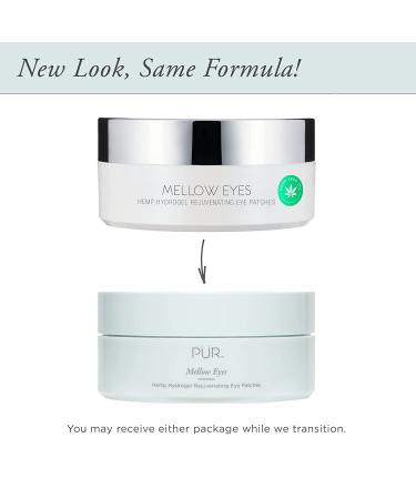 PUR Mellow Eyes Hemp-Derived Eye Patches: Reduce Puffiness & Brighten Under Eye Area with Hemp Seed Oil, Green Tea Extract & Kiwi Fruit Extract - 30 Pairs (Cruelty & Gluten Free) - Buy Online on SooperMarket.com