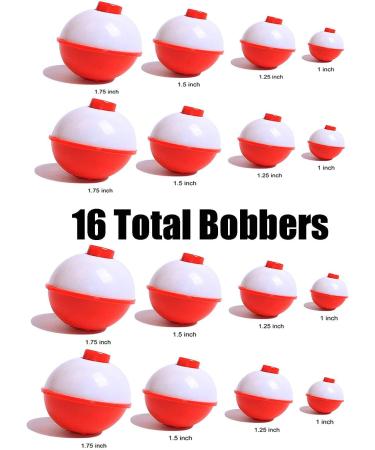 WUYUEJXI Fishing Bobbers Assortment - 16 Red and White Bobbers for Fishing Floats - Buy Online on SooperMarket.com