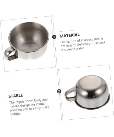DOITOOL 4pcs Stainless Steel Shaving Soap Bowl Set - Silver Beard Cosmetic 10x8.5cm - Ideal for Men s Grooming - Buy Online on SooperMarket.com
