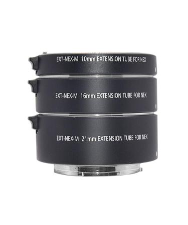 Mcoplus NEX-M Metal Auto Focus Macro Extension Tube Adapter Ring for Sony Mirrorless E-Mount FE-Mount A7 NEX Camera A7 A7M2 NEX3 NEX5 NEX6 NEX7 A5000 A5100 A6000 A6300 A6500 A9 A7III (10mm+16mm+21mm)