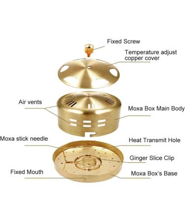 Moxa Stick Burner - Portable Copper Acupuncture Moxa Box for Pain Relief | Body Care Tool for Belly Waist Hip & Back - Buy Online on SooperMarket.com