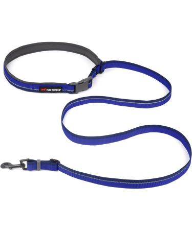 Tuff Pupper Hands Free Dog Leash | Adjustable Length for Running, Jogging, Walking | Padded Waist Belt | Strong Nylon with Reflective Strips - Blazing Blue - Buy Online on SooperMarket.com