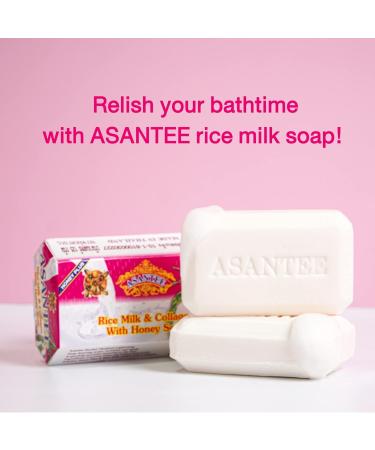 ASANTEE Rice Milk, Collagen, and Honey Soap - 6-Pack Luxurious Body Soap for Soft, Clear, and Radiant Skin with Long-Lasting Scent - Buy Online on SooperMarket.com