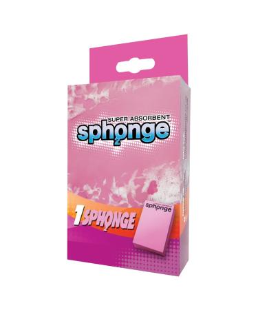 SPH2ONGE Super Absorbent sponge and Cloths (Pink Block Sponge) Pink Block Sponge