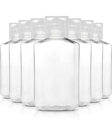 60 Pack 2 oz Clear PET Travel Bottles with Flip Top Caps - Portable Refillable Containers for Hand Sanitizer, Shampoo, Lotion - Travel Size Toiletry Bottles - Buy Online on SooperMarket.com