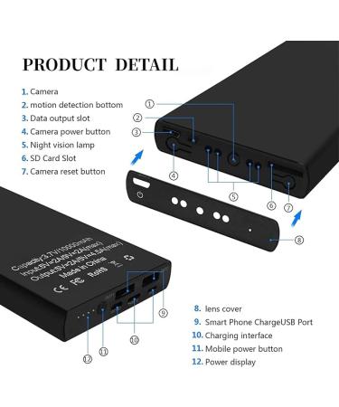 Spy Hidden Camera Power Bank 10000mAh Portable Security Camera Nanny Cam HD 1080P Video Recording Charger Camera for Home Office Night Vision Motion Detection/10+Hours Recording/No WiFi Needed - Buy Online on SooperMarket.com