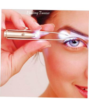 HAPINARY Stainless Steel Tweezers Led Light Eyelash Tweezer Led Eyebrow Tweezer Eyebrow Hair Removal Tweezer Lash Tweezer - Buy Online on SooperMarket.com