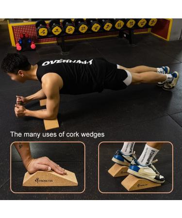 StrongTek Calf Raise Block Squatting Heel Wedge Block (Pair) | Non-Slip Portable Ramp for Weightlifting | Slant Board for Squat/Deadlift/Yoga | Improve Posture & Prevent Muscle Strain - Buy Online on SooperMarket.com