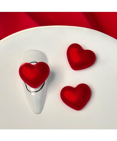 Love New Year Nail Crystal Heart Nail Art Plush Heart Nail Art Decoration Nail Supplies For Girl Crystal Heart Nail Art Love Nail Plush Heart Nail Art Decor 2 small matte hearts