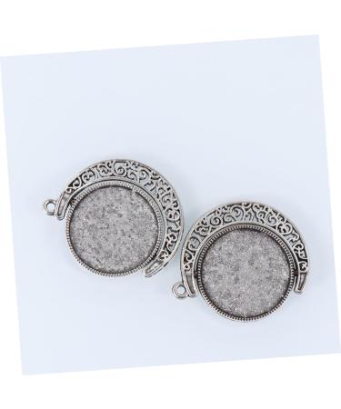 20 pcs Round Bezel Accessory with Pendants Trays Rotate Double-sided Pendant Trinket Keychain Alloy 2.5X2.5cmx2pcs As Shownx2pcs - Buy Online on SooperMarket.com