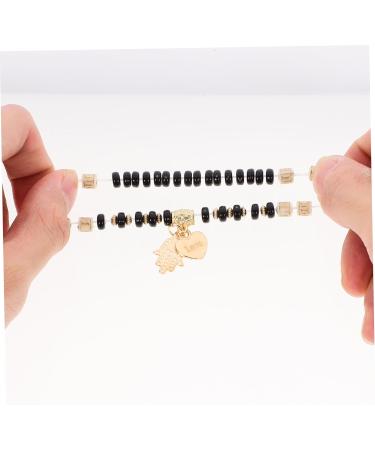 DIYEAH 6pcs Beaded Bracelet The Gift Trendy Gifts Lockets Boho Gifts Boho Decor Handmade Bracelet Vintage Bracelet Charm Bracelets Portable Combination Accessories Decorate Travel Pendant 6.50X6.50X0.50CM Black - Buy Online on SooperMarket.com