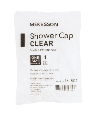 McKesson Shower Cap Single Patient Use Clear One Size Fits Most 200 Count