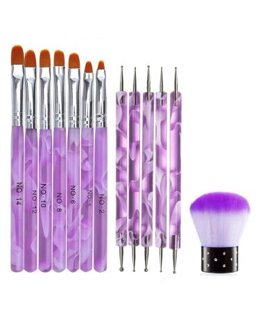 13 pieces UV gel nail art brush design set mwoot painting polish brush nail puncture pen nail dotting pen nail art dust removered brushes
